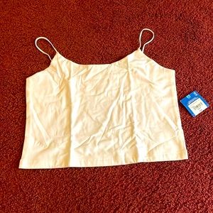 White Spaghetti Strap Crop Top